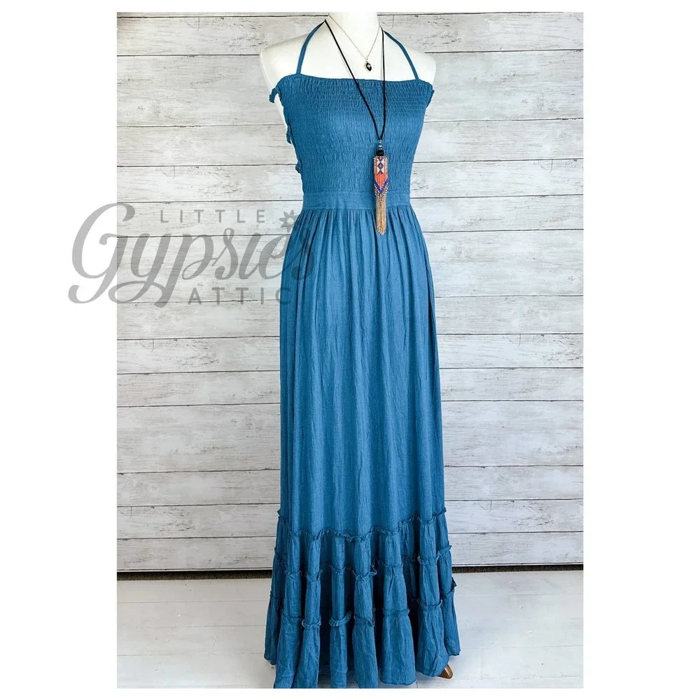 Handmade Tropical Resort Bohemian Maxi Dress - Picture 10 of 13